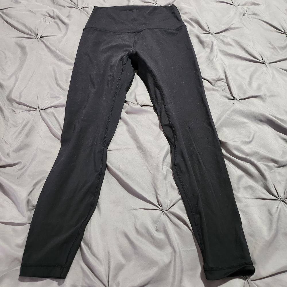 Lululemon High Rise Leggings Black Yoga Pants Activewear Womens Size 4 25 Inseam